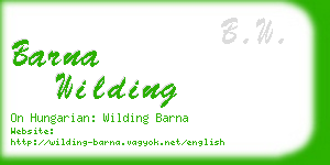 barna wilding business card